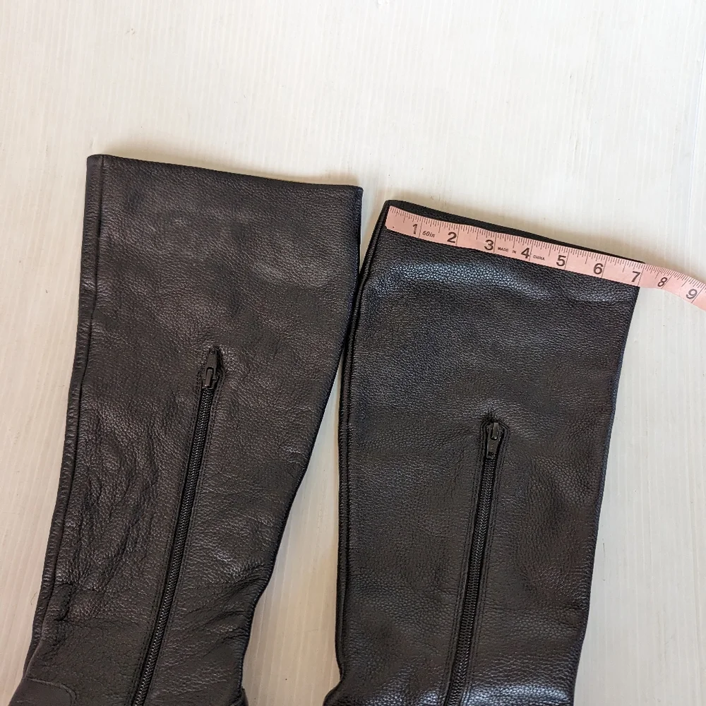 LANDS' END women's Tall black leather knee high heeled boots Size 9 - Picture 3 of 8